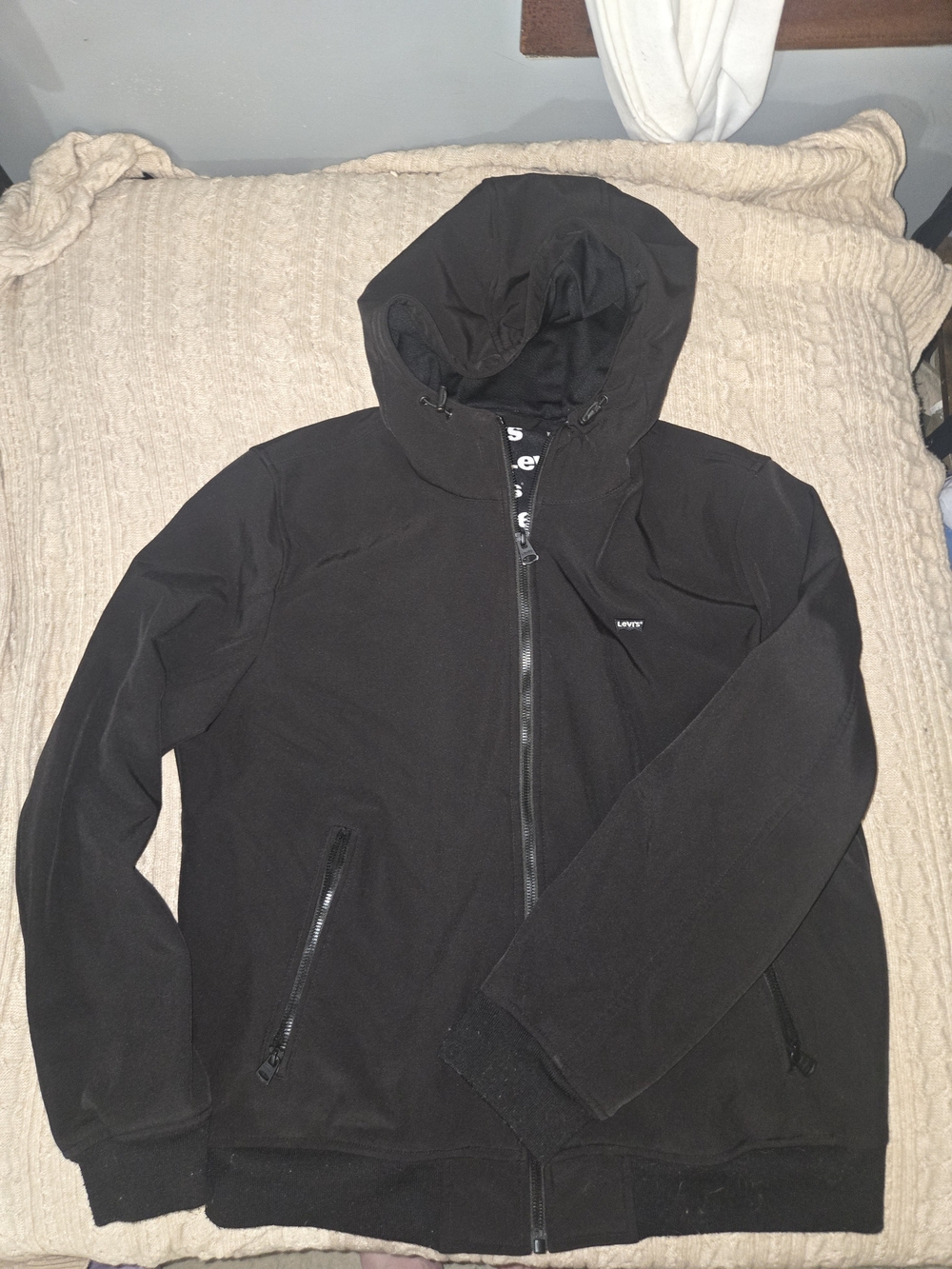 Levi's Men's Black Hooded Bomber Jacket